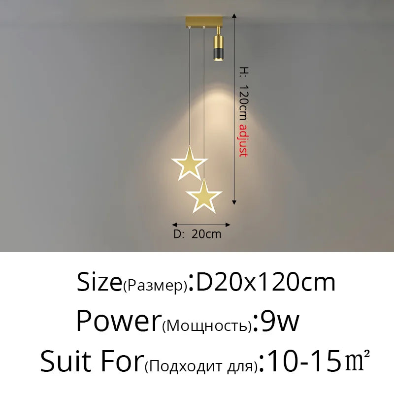 Modern Acrylic LED Chandelier Indoor Lighting For Bedroom Hallway Kitchen Living Room Bar With Spot Lamps Adjust Pendant Lights