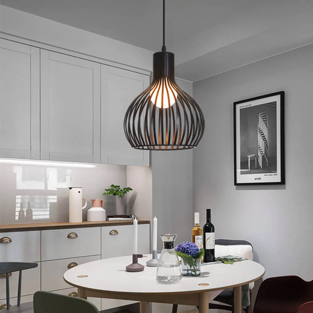 Retro loft simple Pendant Lamp Modern E27 Pendant Lights For Bedroom Hanging Lamp Nordic Metal Lampshade LED Bulb Kitchen Light