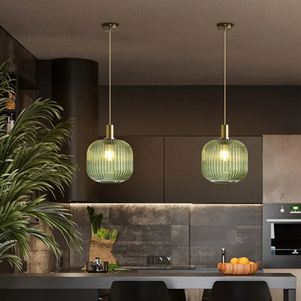 Retro restaurant colorfull glass pendant lights Creative living room Lamp Simple bedside lamp LED E27 hanging loft lighting