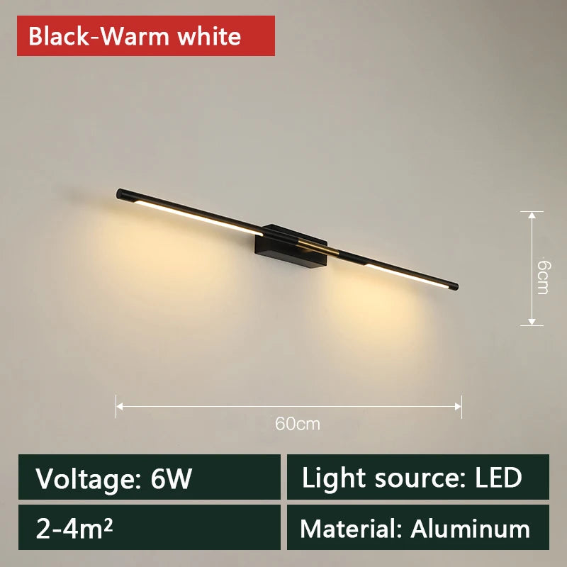 Modern LED Mirror Light 6W 8W Wall Mounted Fixture Corridor Bathroom Aisle Living Lighting Art Luminaire Wall Lamp AC90-260V