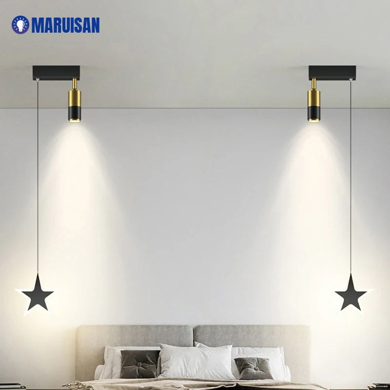 Modern Acrylic LED Chandelier Indoor Lighting For Bedroom Hallway Kitchen Living Room Bar With Spot Lamps Adjust Pendant Lights