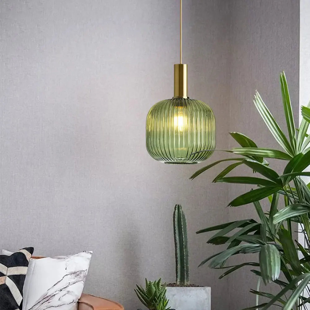 Retro restaurant colorfull glass pendant lights Creative living room Lamp Simple bedside lamp LED E27 hanging loft lighting