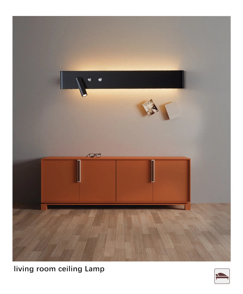 Modern Wall Lamp With Switch For Room Bedroom Bedside Hotel Lighting Sconce Indoor black white Rotatable wall light decoration