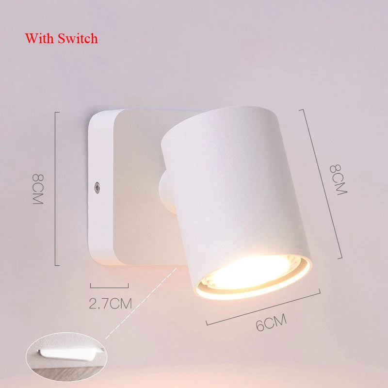 7W GU10 Led Ceiling Wall Light Spot Lights Modern Style Folding Rotation Home Hotel Bedroom Bedside Living Room Wall Lamp