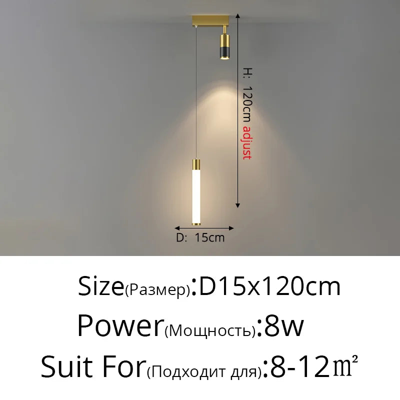 Modern Acrylic LED Chandelier Indoor Lighting For Bedroom Hallway Kitchen Living Room Bar With Spot Lamps Adjust Pendant Lights
