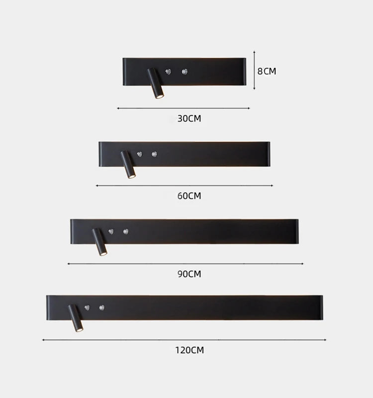 Modern Wall Lamp With Switch For Room Bedroom Bedside Hotel Lighting Sconce Indoor black white Rotatable wall light decoration