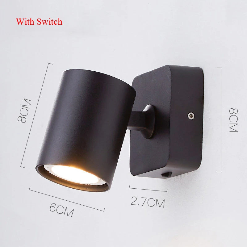 7W GU10 Led Ceiling Wall Light Spot Lights Modern Style Folding Rotation Home Hotel Bedroom Bedside Living Room Wall Lamp