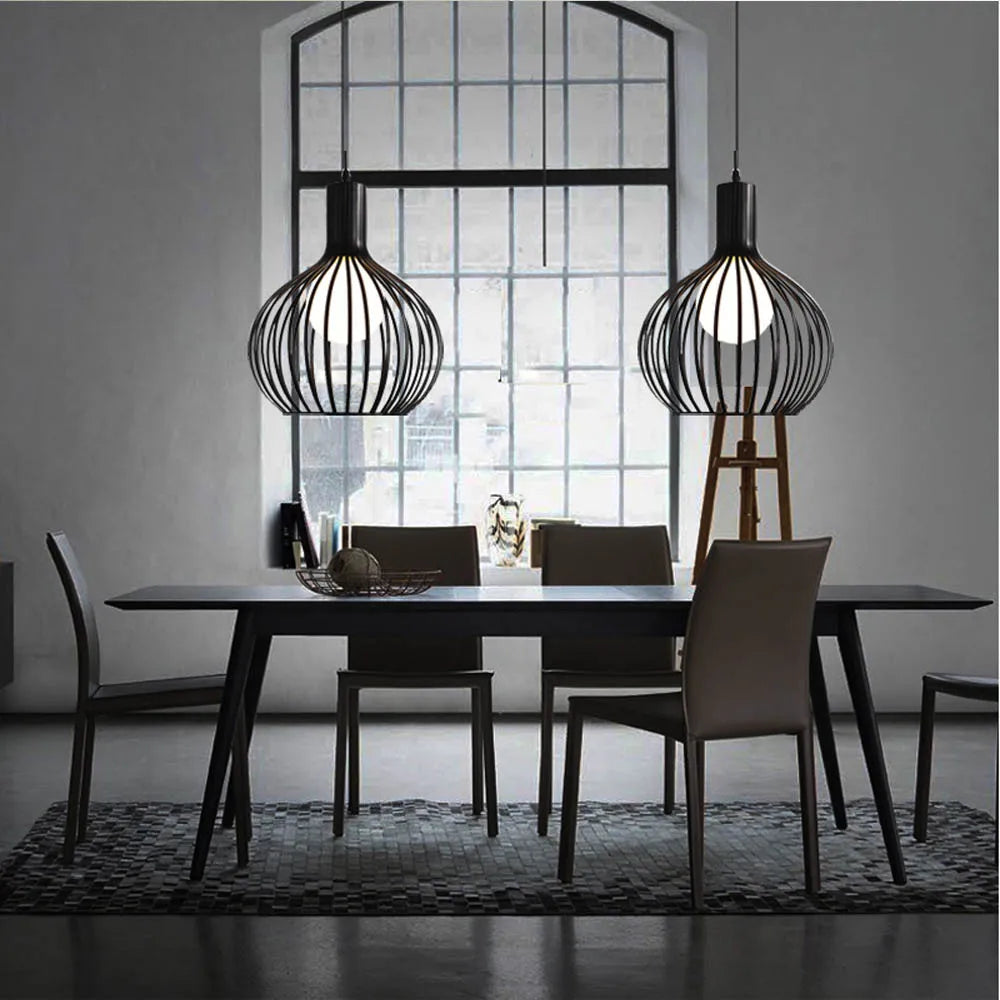 Retro loft simple Pendant Lamp Modern E27 Pendant Lights For Bedroom Hanging Lamp Nordic Metal Lampshade LED Bulb Kitchen Light