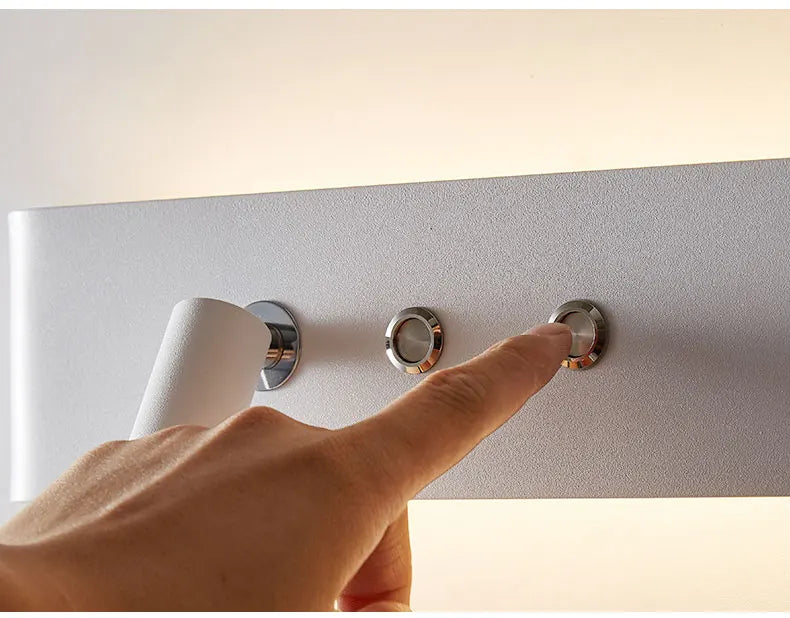 Modern Wall Lamp With Switch For Room Bedroom Bedside Hotel Lighting Sconce Indoor black white Rotatable wall light decoration