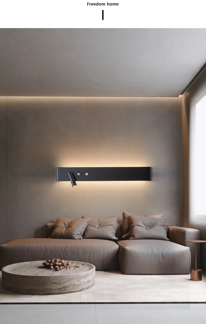 Modern Wall Lamp With Switch For Room Bedroom Bedside Hotel Lighting Sconce Indoor black white Rotatable wall light decoration