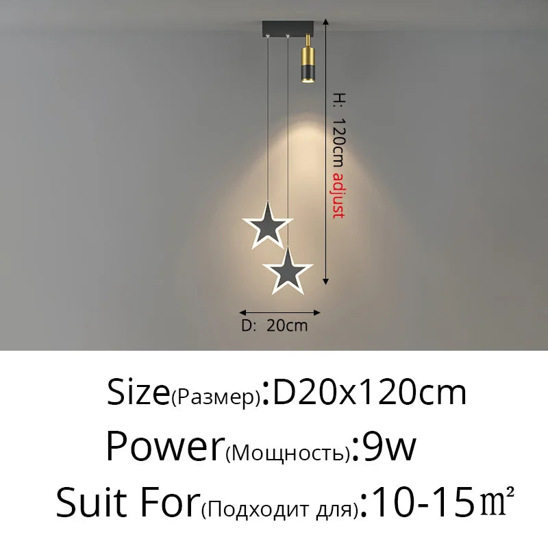 Modern Acrylic LED Chandelier Indoor Lighting For Bedroom Hallway Kitchen Living Room Bar With Spot Lamps Adjust Pendant Lights