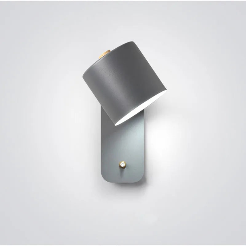 Modern LED Indoor Wall Lamps Rotation Adjustable Switch Wall Sconce With Knob Switch Stair Fixture Hallway Green LED Wall Light