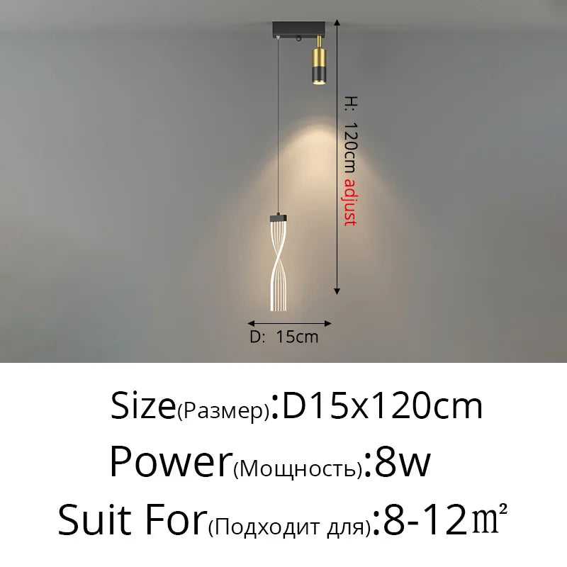 Modern Acrylic LED Chandelier Indoor Lighting For Bedroom Hallway Kitchen Living Room Bar With Spot Lamps Adjust Pendant Lights