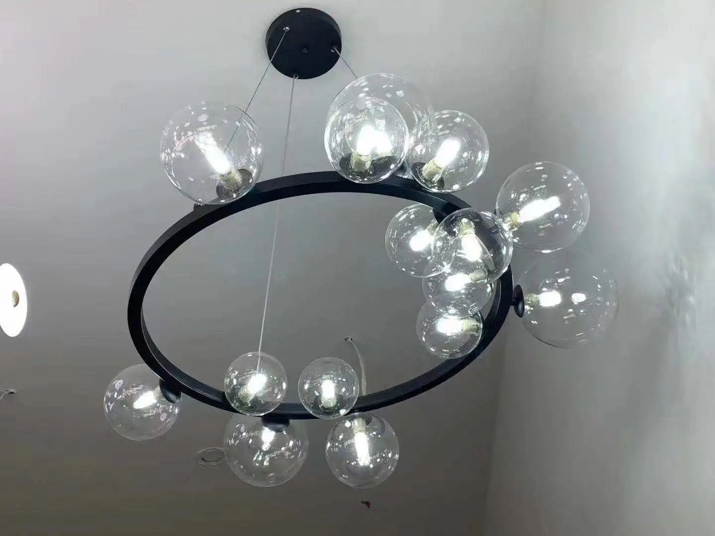 Artpad Black LED Chandelier Light Bubble Nordic Lights Pendant Led Lighting for Dining Room Hanging lights Fixture with G9 Bulb