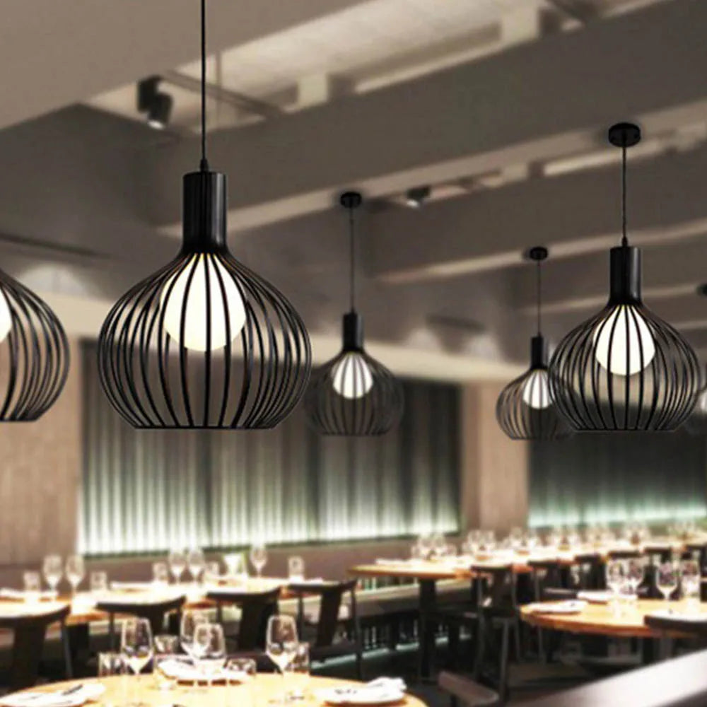 Retro loft simple Pendant Lamp Modern E27 Pendant Lights For Bedroom Hanging Lamp Nordic Metal Lampshade LED Bulb Kitchen Light