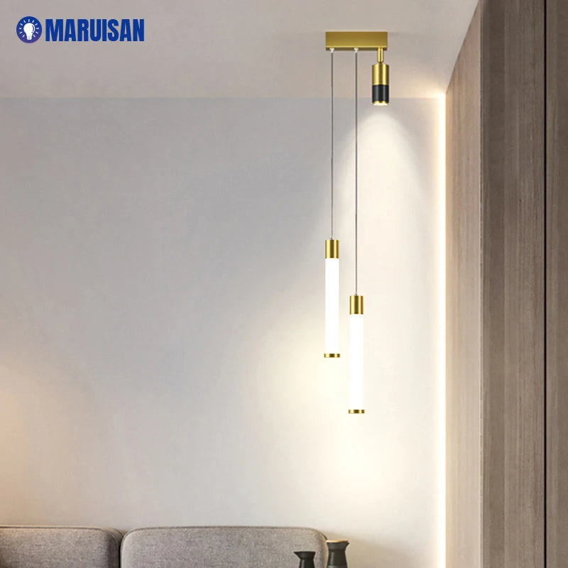 Modern Acrylic LED Chandelier Indoor Lighting For Bedroom Hallway Kitchen Living Room Bar With Spot Lamps Adjust Pendant Lights