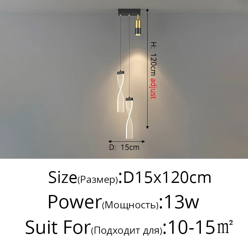 Modern Acrylic LED Chandelier Indoor Lighting For Bedroom Hallway Kitchen Living Room Bar With Spot Lamps Adjust Pendant Lights