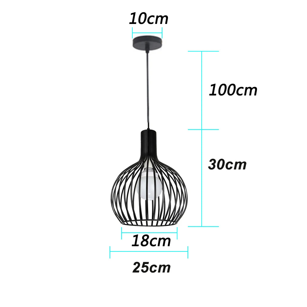 Retro loft simple Pendant Lamp Modern E27 Pendant Lights For Bedroom Hanging Lamp Nordic Metal Lampshade LED Bulb Kitchen Light