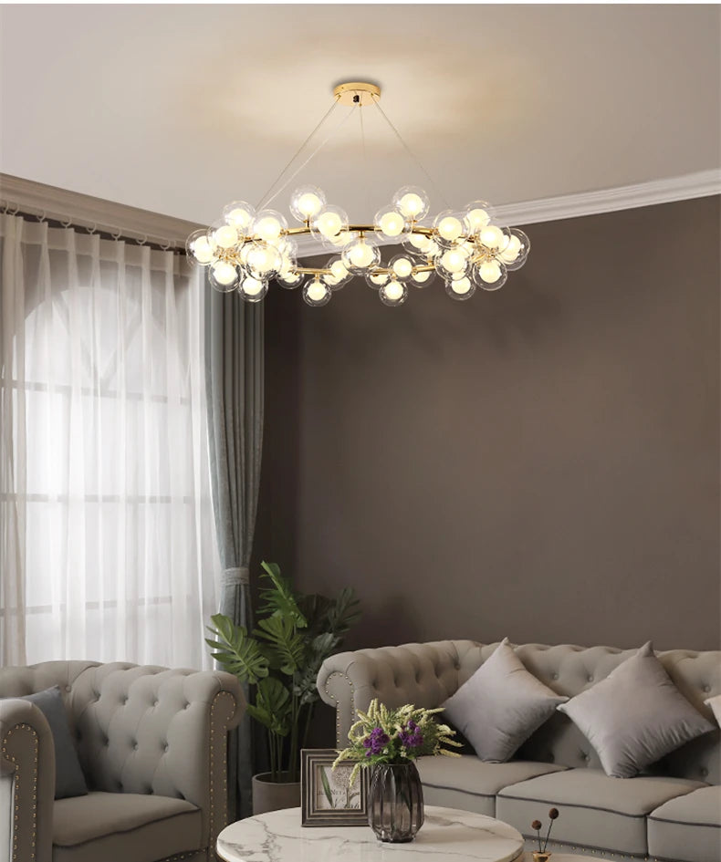 2024 LED Bubble Chandelier Lighting Pendant lamp for Living Dining Room Luminaire With G4 Led 110V-220V Winfordo （ NOT PLASTIC)