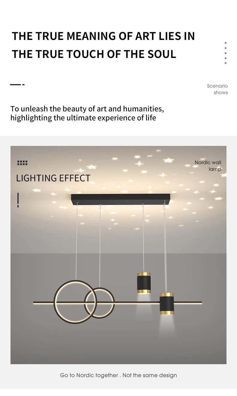 Restaurant Lighting 100cm Long Strip Decoration Dining Table Light Living Room Restaurant Modern LED Pendant Light Fixture Light