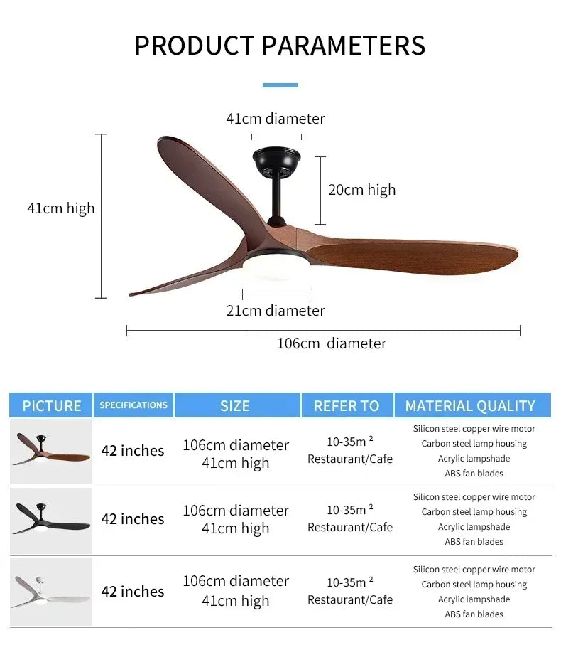 Low Floor Modern Ceiling Fan with Lights, 6-speed Adjustable DC Motor Reversible Blade Remote Control LED Fan with Lights