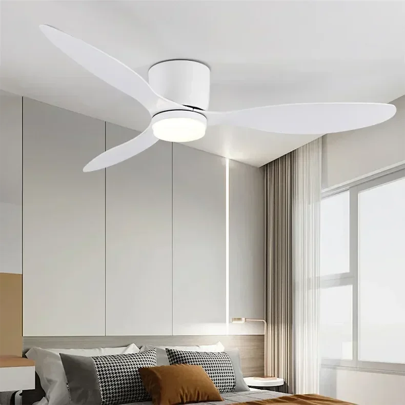 Modern LED Ceiling Fan Lights, Low Floor Decorative Lights with Remote Control, Home Lighting with Fans in Bedrooms and Homes
