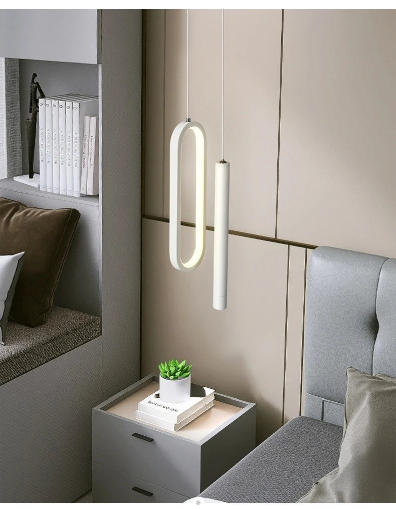 Nordic Lustre Minimalist LED Chandelier Pendant Lights Living Bedroom Bedside Long Line Lights suspensions luminaire Home lamps