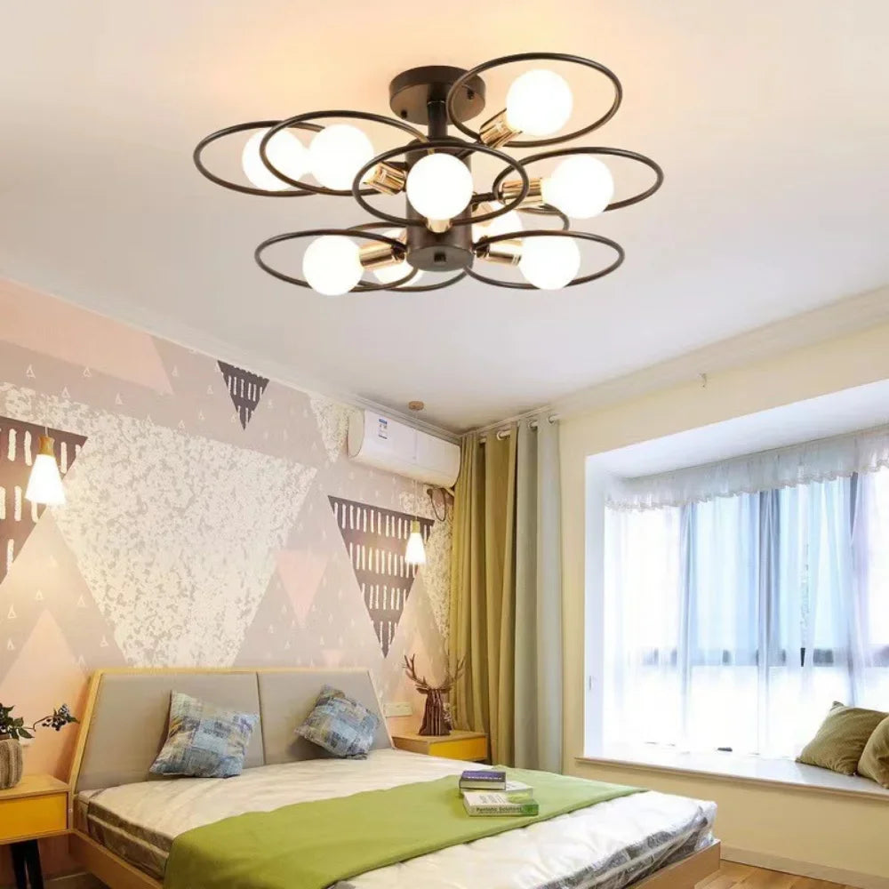 Nordic Ceiling Lamp Simple Living Room Study Chandelier Bedroom Ceiling Lamp Creative Restaurant Lighting