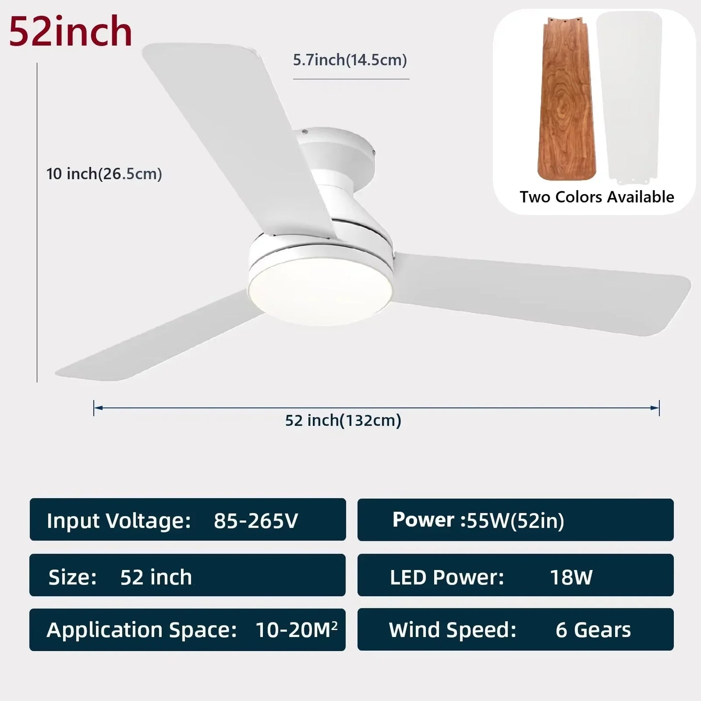 IRALAN Ceiling Fan Lamp Cooling 3-blade Fan Large Cool and Dimmable Electric Remote Controlfor Living Room Bedroom Foyer