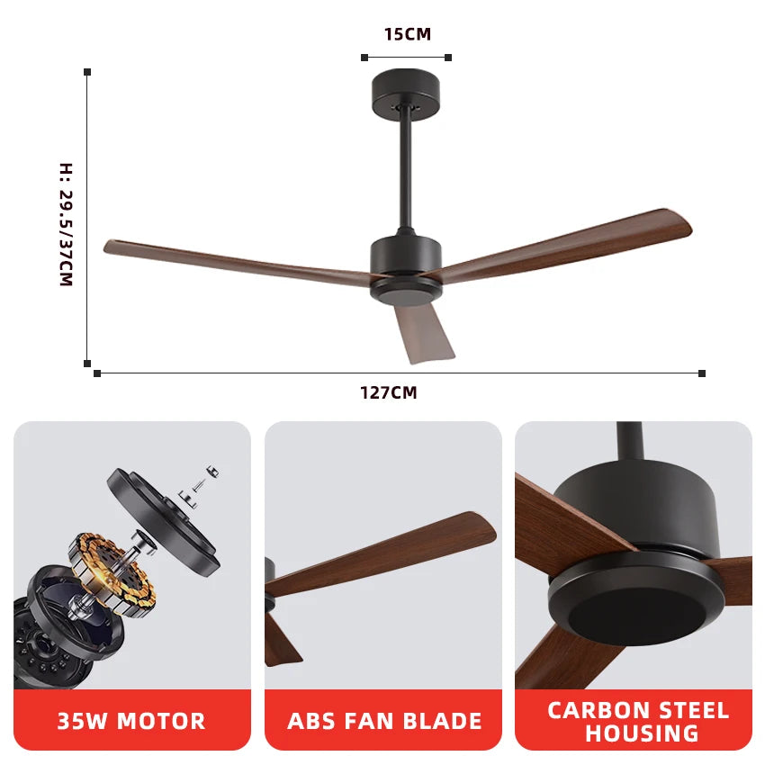 50 Inch Inverter Ceiling Fan: 6 - Speed Remote, Silent, Energy - Saving for Living & Dining Rooms, Boasting Sleek Modern Design