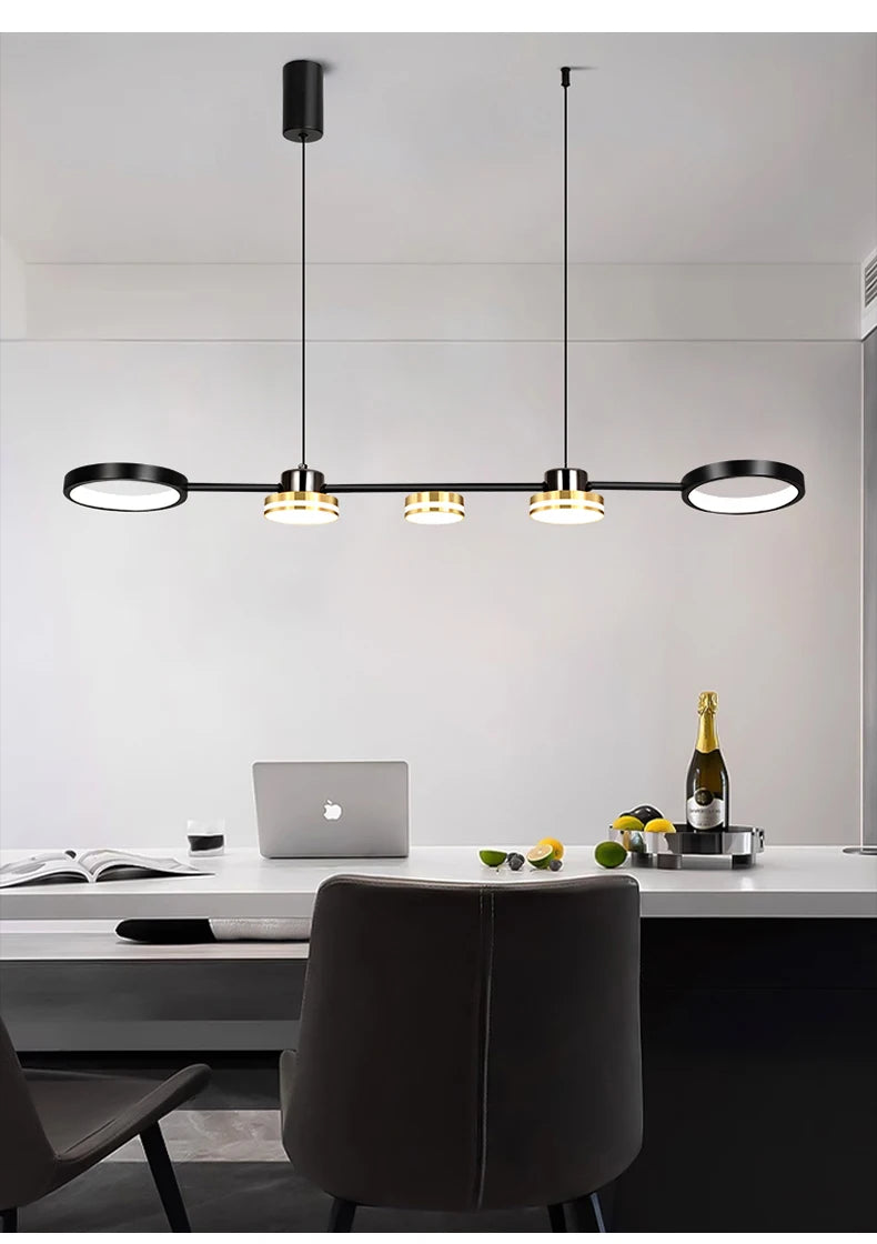 Pendant Lights Hanging Lamp Modern Table LED Long Linear Chandelier Kitchen Island Lighting For Dining Living Room Office Light