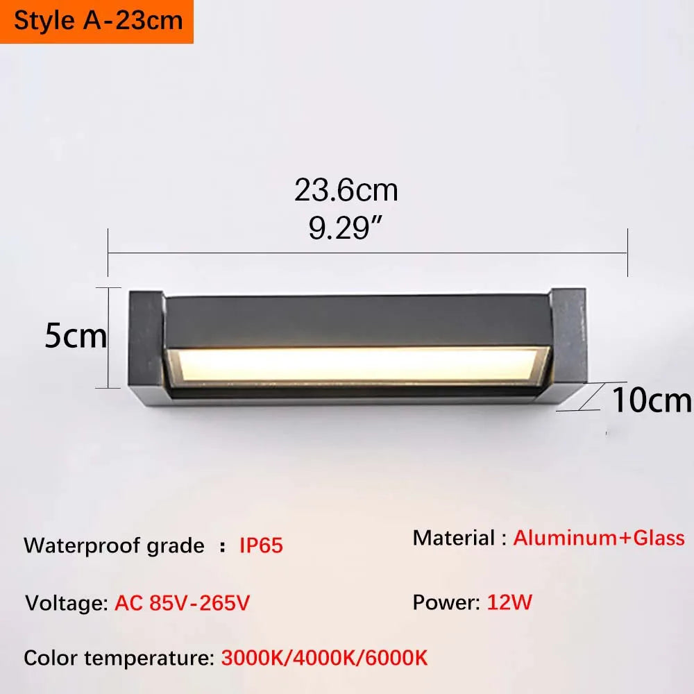 2025 new model.  Outdoor waterproof wall lamp.  Can rotate.  Aluminum and glass materials.  18W, minimalist landscape light