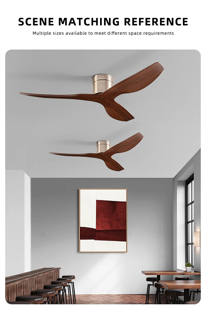 FUMANJIA 45/52" Industrial Retro Ceiling Fan, Ideal for Living/Dining Areas, Home & Office - 6 - Speed Silent DC Inverter Motor