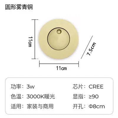 Recessed Rotation LED Reading Wall Light Living Room Bedroom Bedside Hotel Corridor Entrance Wall Lamp Hidden Decor Wall Sconce