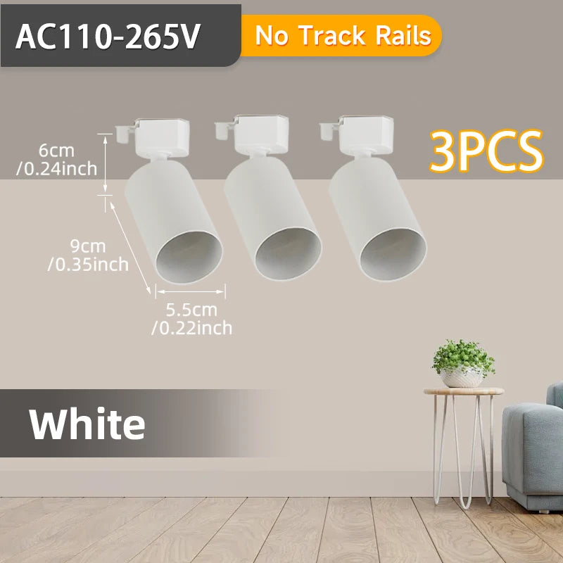 Full Set Track Light Led Ceiling Rail Lights Replaceable GU10 Light Source Spotlight for Living Room Bedroom Led Spot Track Lamp