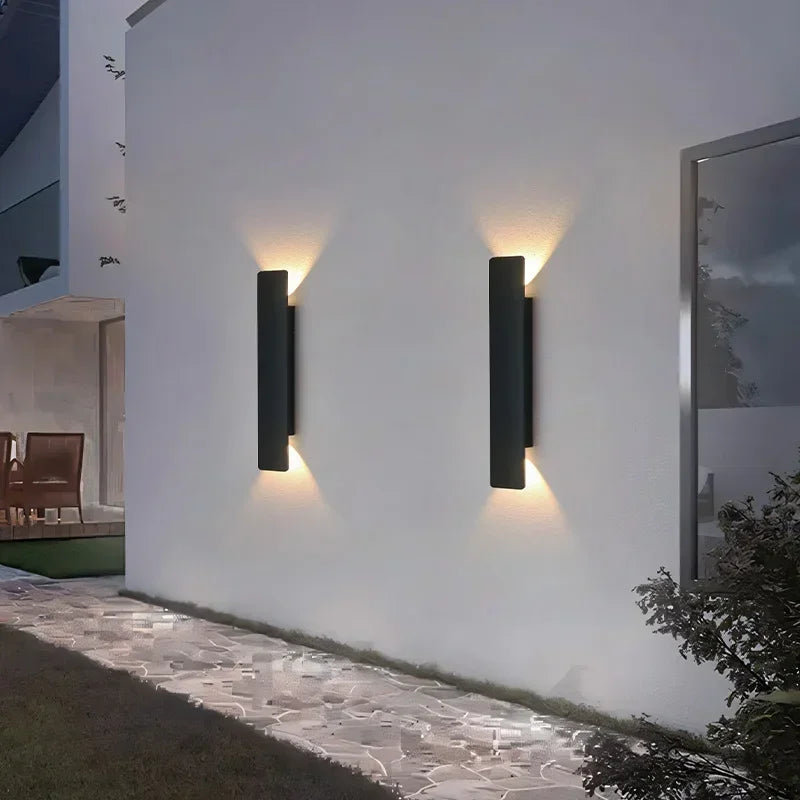 Wall Lamps Strip Aluminum Wall Lights 18W LED Black Wall Lamp Bedroom Exterior Outdoor Lighting Fixtures