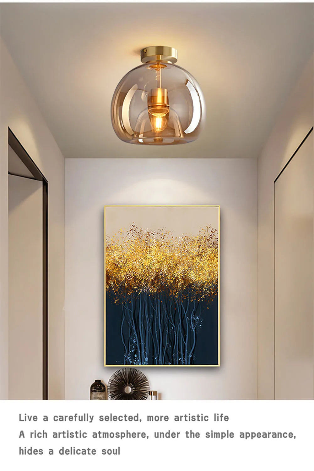 Modern Minimalist Glass Ceiling Light Nordic Corridor Aisle LED Dinning Room Lamp Creative Living Room Lighting Home Decorations
