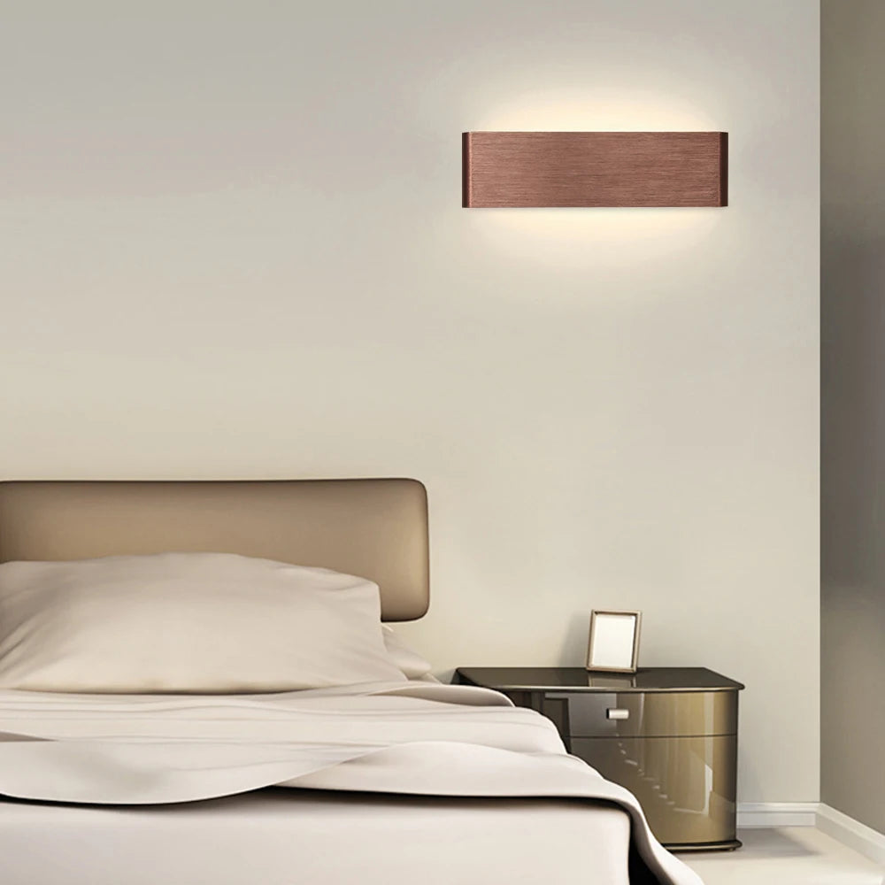 Modern Indoor Wall Lamps Simple Strip Lamp Bedroom Living Room Wall Lights Gold/coffee color Aluminum Wall Lamp Lighting Fixture