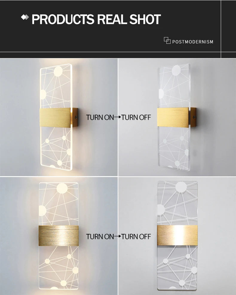 Acrylic Indoor Wall Lamp 6W LED Wall Light Modern Nordic Sconce Lamps Balcony Aisle Bedside Lights For Home Decoration AC85-265V