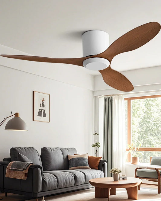 42 52 Inch Ceiling Fan 3 Blades Vintage Industrial ABS Ventilator No Light Remote Control for Coffee Shop Home Hotel Office