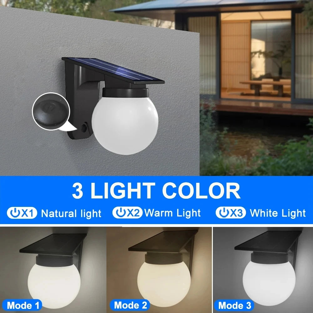 Solar Wall Lights Outdoor IP65 Waterproof Wireless Solar Powered Ball LED Lights for Backyard, Garden, Fence, Patio, Front Door