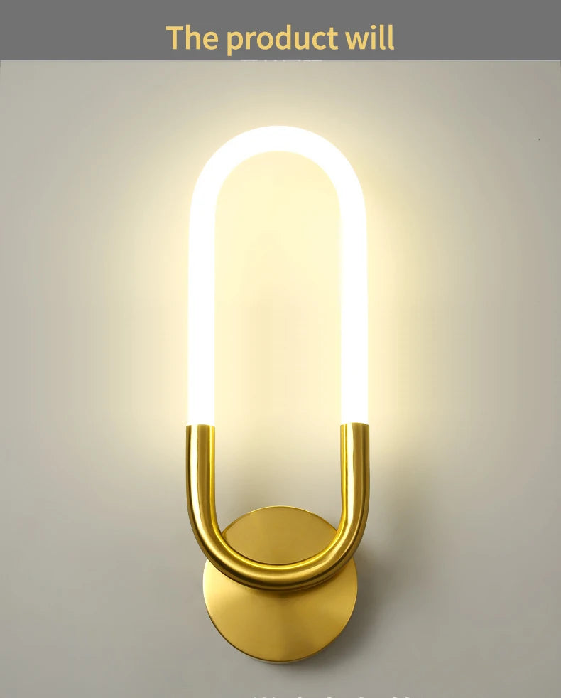 Minimalist U-shaped Wall lamp Modern designer Creative Study Living room Bedroom Background Wall light Bedhead
