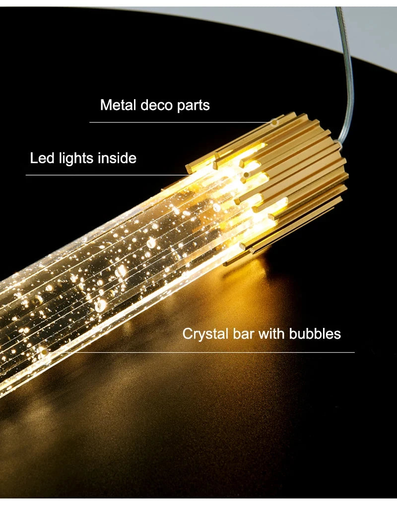 Nordic Crystal Pendant Lights LED Ceiling Lamp Bedside Hanging Lighting for Living Room Kitchen Bedroom Ceiling Home Decor