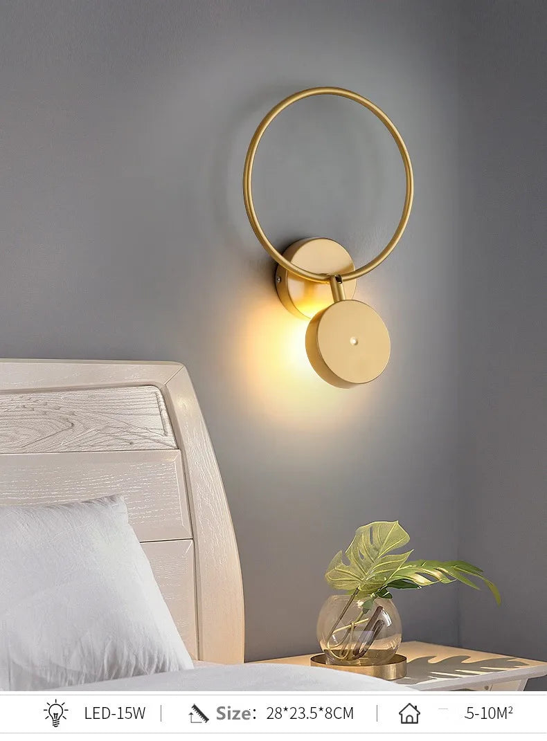 Light Luxury Modern Wall Lamp AC90-260V Living Room TV Background Wall Lamp Aisle Nordic Master Bedroom Bedside Lamp