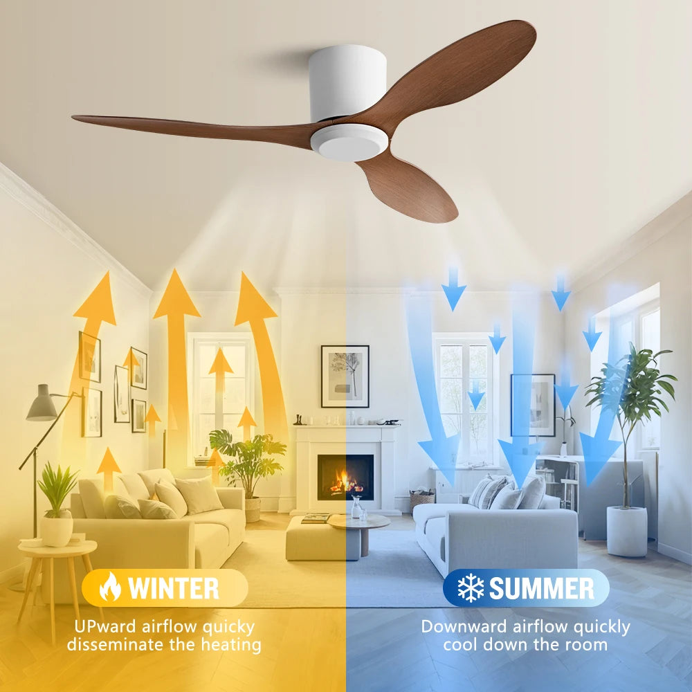 INTELLIGENT Black White Low Floor DC Motor Simple Modern Ceiling Fans Without Light Home Fan Only 17CM high 110-230V