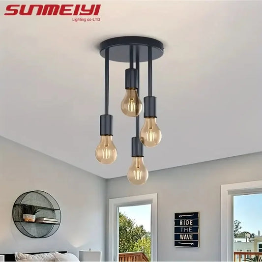 1Pc modern minimalist E27 bulb base ceiling light, bedroom, kitchen, hallway, balcony lighting fixture (without bulb)
