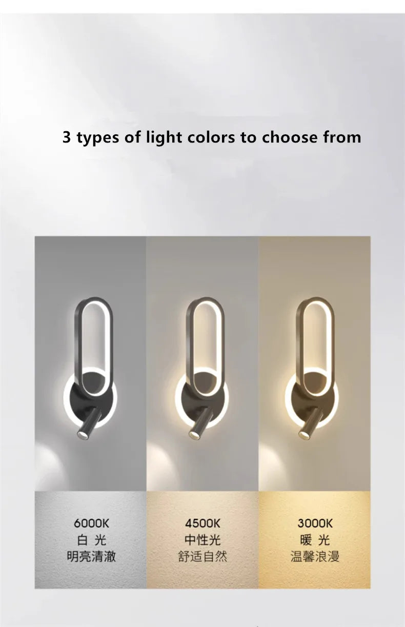 Bedside Lamp Modern Simple Creative Living Room Background Wall Stairwell Wall Lamp Nordic Network Red Corridor Wall Light