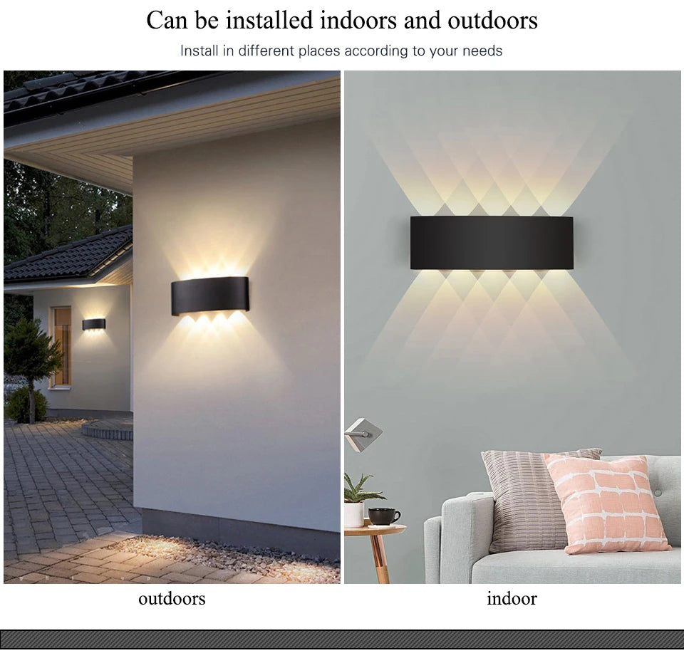 LED Wall Lamp 4/6/8/10 Outdoor Wall Lamps Up And Down Towards Lighting For Indoor Room Decoration Garden Lighting Street Lights