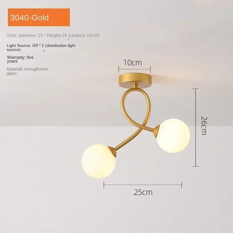 Modern Glass Ceiling Lights Minimalist Black Gold Ceiling lamp Indoor Lighting Hallway Aisle Balcony Entryway Cloakroom Fixtures