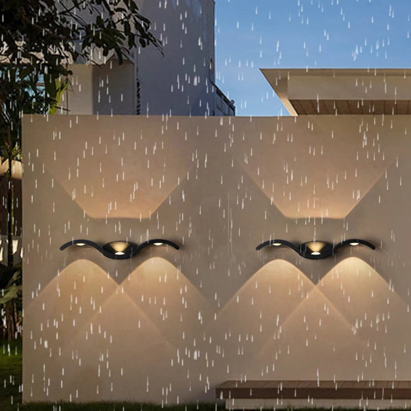 Nordic Style Outdoor Waterproof IP65 9W LED Wall Lamp White Black Wall Light For Corridor Aisle Porch Lamp Sconce